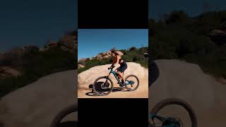 Epic Downhill Mountain Biking  AIGenerated Female Rider [upl. by Dynah68]