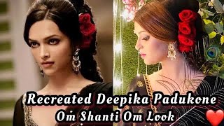 Re created dipika padokon Om Shanti Om look  filmy look  60’s makeup look shenshetutorials [upl. by Sydel468]