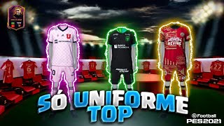 Melhores UNIFORMES do PES 2021 MOBILE [upl. by Ueihtam]