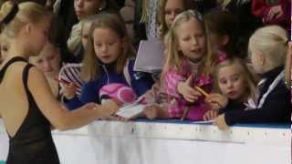 Finlandia Trophy 2012 Espoo 7102012 Julia Lipnistkaia and Kiira Korpi signing autographs [upl. by Nader]