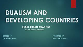 Dualism and developing countries [upl. by Kahler]