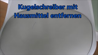 Kugelschreiber aus Kunstleder entfernen mit Hausmittel  Kulli aus Kleidung oder Möbel entfernen [upl. by Klara]