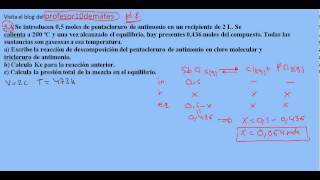 Selectividad química Madrid junio 2012 Equilibrio 5A [upl. by Neerroc487]