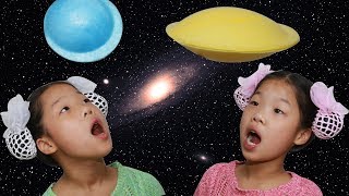 UFO Candy 우주캔디 Doces do espaço Permen kosmikTwinRoozi Family 쌍둥이루지 가족 먹방 Mukbang [upl. by Assiar]