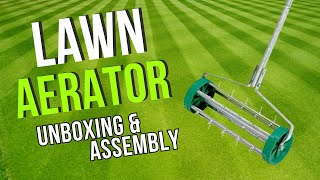 Lawn Aerator Spiked grass roller first look amp assembly review [upl. by Niles]