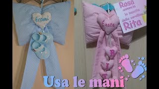 Fiocco nascita fai da te Cucito creativo DIY Birth ribbon diy [upl. by Aihtnyc]