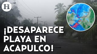 ¡Se la tragó la tierra Jhon desaparece playa en Pie de la Cuesta perjudica a cientos de comercios [upl. by Ahsenom]