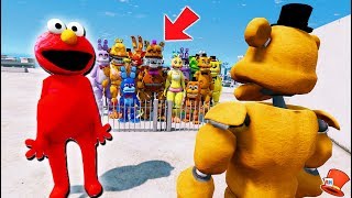 CAN BUFF FREDDY SAVE ALL THE ANIMATRONICS FROM EVIL ELMO GTA 5 Mods FNAF RedHatter [upl. by Emee]