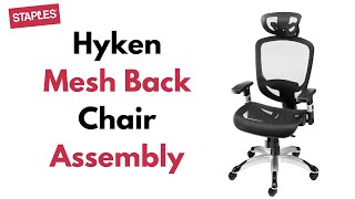 Staples Hyken Chair Assembly  FlexFit™ Hyken Mesh Back Fabric Task Chair Assembly [upl. by Yankee223]