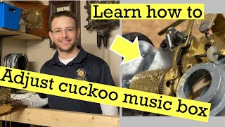 Cuckoo Clock Repair  How the Cuckoo Music Box works and how to adjust in detail [upl. by Adnocahs259]