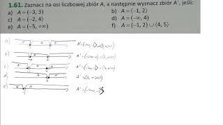 1 61 Zaznacz na osi liczbowej zbiór A a następnie wyznacz zbiór A jeśli [upl. by Aleemaj]