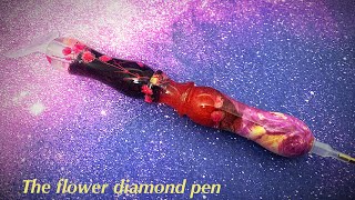 Turning the dyed flower blank into a diamond pen [upl. by Eleonora]