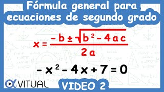 📘 Solución de ecuaciones cuadráticas por fórmula general  Video 2 de 8 [upl. by Auqeenahs]