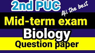 2nd puc Biology midterm exam question paper 2023  fix Questions important questions this year [upl. by Nyrahs721]