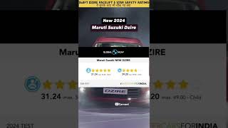 SWIFT DZIRE 5 STAR SAFETY RATING swift dzire2024 yotubeshorts marutisuzuki safetyfirst like [upl. by Jacobina]