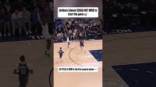 Anthony Edwards first quarter vs the Mavs was WILD 🎯 shorts [upl. by Blessington]