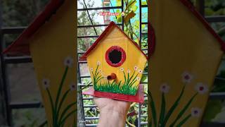 Bird house making craft ideas cardboard house making craft shorts craft birdhouse diy house [upl. by Mueller921]