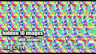 10 stereogram with answers magic eye hidden images [upl. by Irmo]