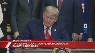 Former president Trump to appear on Colorado ballot judge rules [upl. by Stanway]