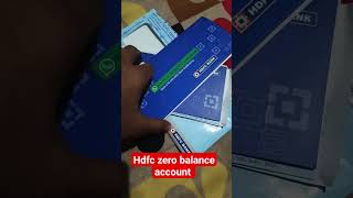 HDFC zero balance account opening how to open hdfc zero balance account [upl. by Anemaj]