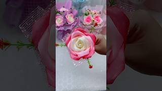 DIY ribbon rose flower giftdiy flowers gift craft handmadegifts rose diycrafts ribbon diy [upl. by Averill829]