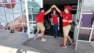 NC State Marching Band  Welcoming Fistbumps to visiting WF before Football Game 10052024 [upl. by Gilroy11]