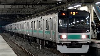 【4K】響くVVVFサウンドJR東日本209系1000番台三菱GTOVVVF・東京メトロ6000系6124F三菱2レベルIGBTVVVF到着・発車シーン集 JR常磐線 松戸駅にて [upl. by Freyah745]