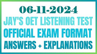 OET LISTENING TEST 06112024 oet oetexam oetnursing oetlisteningtest [upl. by Yerbua]