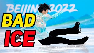 Yuzuru Hanyu was unable to complete the jump due to bad ice [upl. by Bail871]