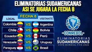 Así se Jugara la Fecha 8 de las Eliminatorias Sudamericanas Mundial 2026  Eliminatorias Conmebol [upl. by Vine667]