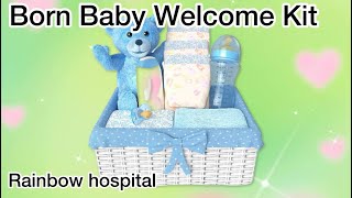 Rainbow hospital welcome kit for born babies firstcry sebamed pampers lotmore [upl. by Dyana364]