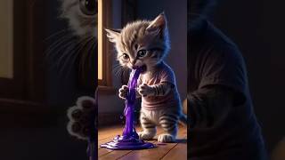 Sad beautiful Cat Son Animation hybrid ❤️ animals ytshorts shorts [upl. by Amadas]