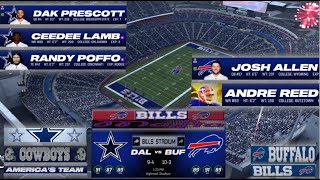 MADDEN NFL 24  Dallas COWBOYS vs Buffalo BILLS  gameplay Franchise concept Simulation FULL GAME [upl. by Ynetsed]