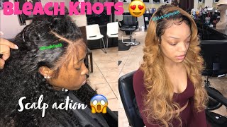 How To Bleach knots on frontal [upl. by Devland486]