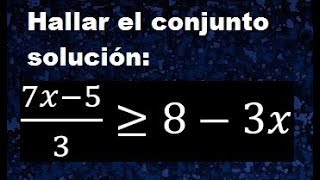 Inecuaciones con fracciones  conjunto solucion de una desigualdad mayor o igual [upl. by Borden]