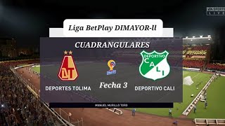 DEPORTES TOLIMA VS DEPORTIVO CALI LIGA BETPLAY DIMAYORII 2023 CUADRANGULARES [upl. by Aihsenal]