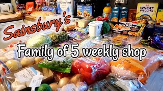 SAINSBURYS GROCERY HAUL  FAMILY OF 5 [upl. by Chuu983]