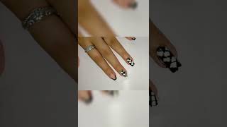 shorts nail art  black white [upl. by Glaser]