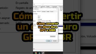 COMO CONVERTIR UN DISCO DURO GPT A MBR shorts discoduro windows [upl. by Essilec]