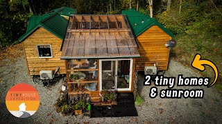 2 Tiny Homes Connected w Sunroom Retirees dream home to manage MS [upl. by Betty]