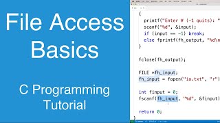 File Access Basics  C Programming Tutorial [upl. by Nynahs]