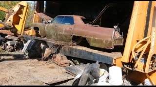 car crusher crushing cars 11 1969 cadillac sedan deville [upl. by Epp]