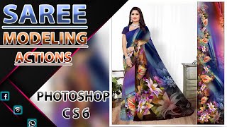 Saree Modeling With Actions In Photoshop CS6  PHOTOSHOP HINDI  KrishaDigital [upl. by Cleve]