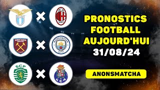 Pronostics et paris sur le foot aujourdhui West Ham  Manchester City Lazio Milan Sporting Porto [upl. by Gentry248]