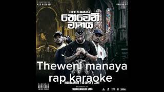 Theweni manaya rap karaoke Ayeshmantha Ft Zany amp Ooseven [upl. by Aneeb]