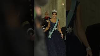 Queen Letizia Looks Sparkling At State Banquet Spain Visit Denmark queenletizia tiaramoments [upl. by Willa]