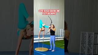 SOFIE DOSSI teaches me FOOT ARCHERY 🏹 shorts contortion [upl. by Thill]