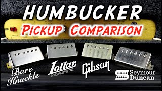 Humbucker Pickup Comparison  Bare KnuckleLollarGibsonSeymour Duncan  PAF style  Shootout [upl. by Ecertal749]