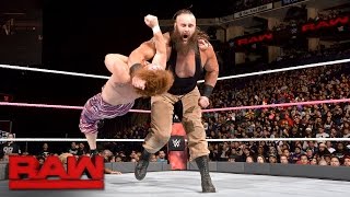 Braun Strowman vs The Splash Brothers  2on1 Handicap Match Raw Oct 10 2016 [upl. by Plumbo846]