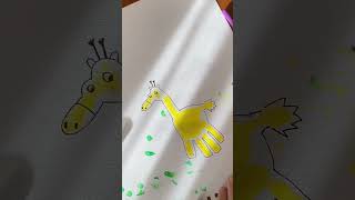 Pinta una jirafa 🦒 con la mano de tu bebé manualidades niños sinpantallas [upl. by Faria151]